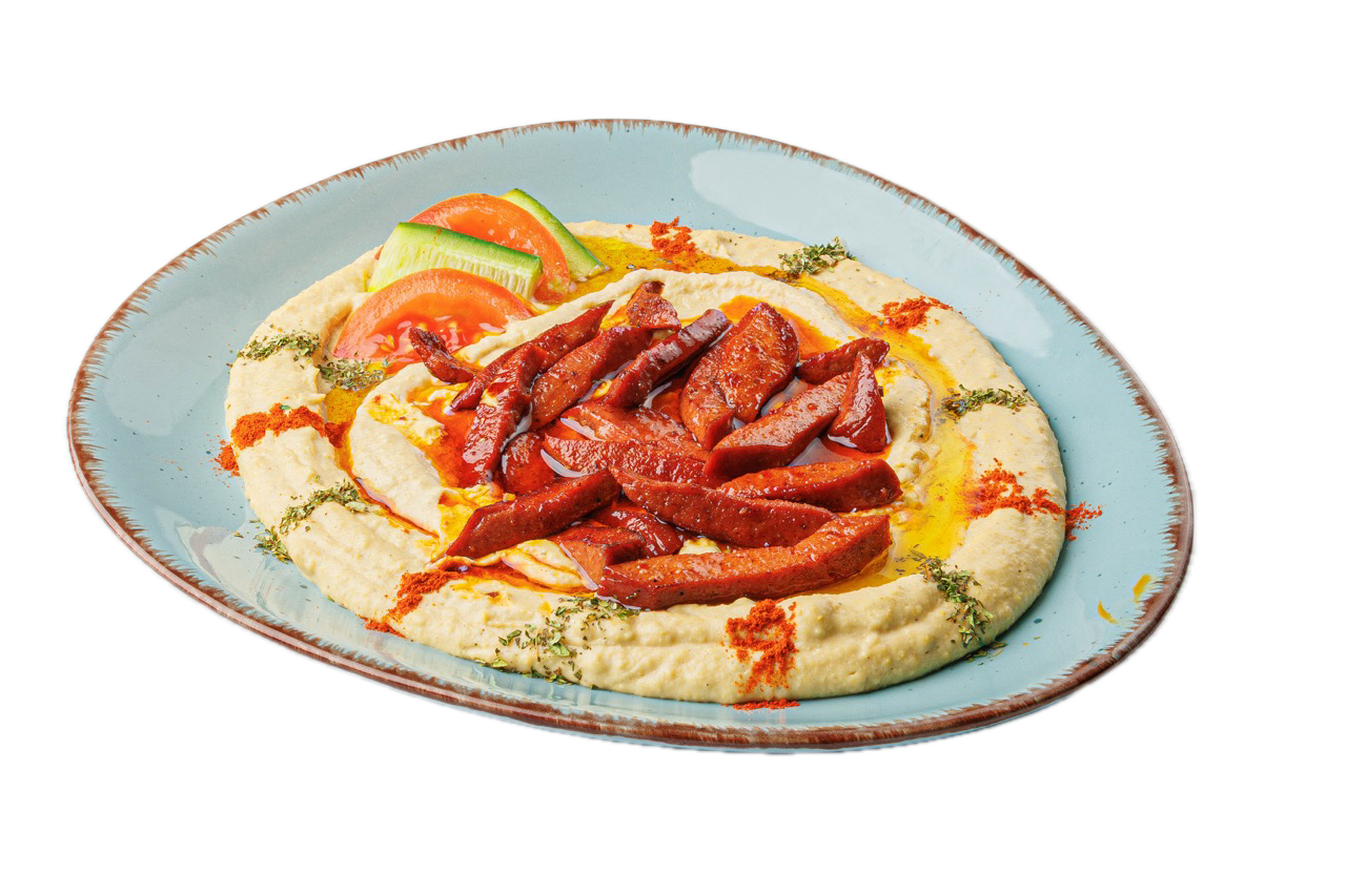 Foto von Hummus mit Sucuk