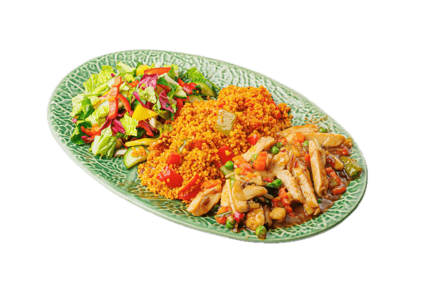 Foto von Bulgur + Hähnchen-Gemüse-Ragout