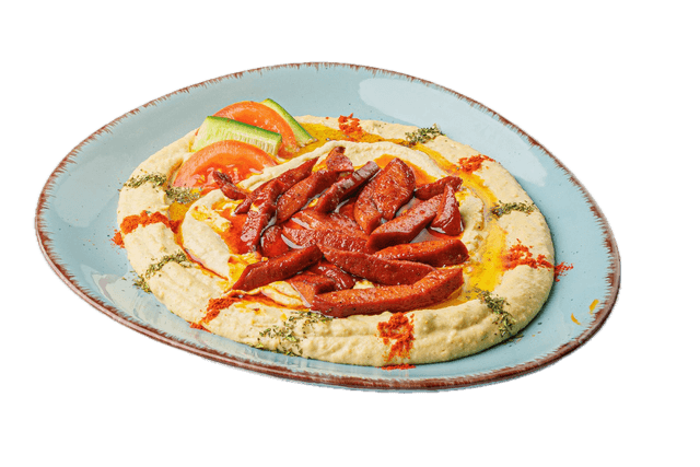 Foto von Hummus mit Sucuk